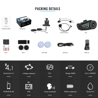 SCS S9 Bluetooth Intercom [Dual Pack]